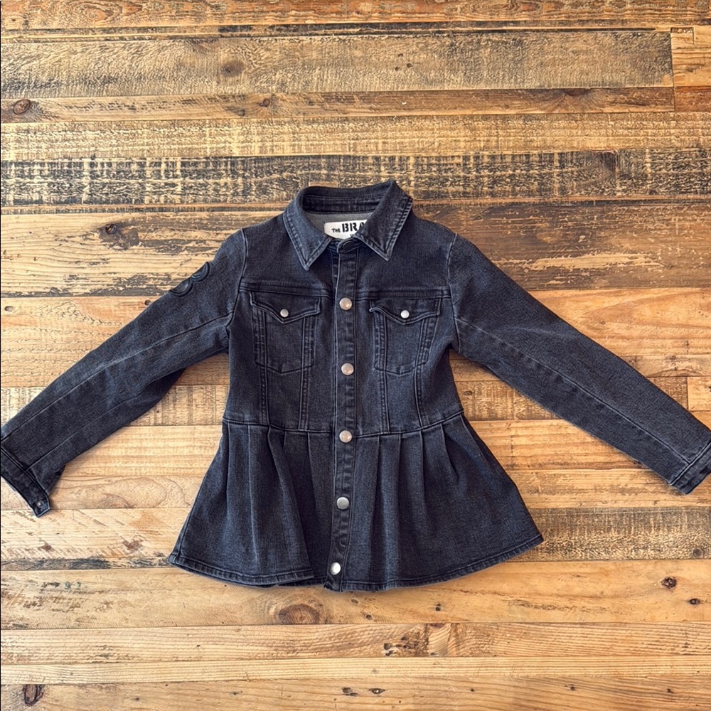 Kids Black Denim Jacket size 6/7